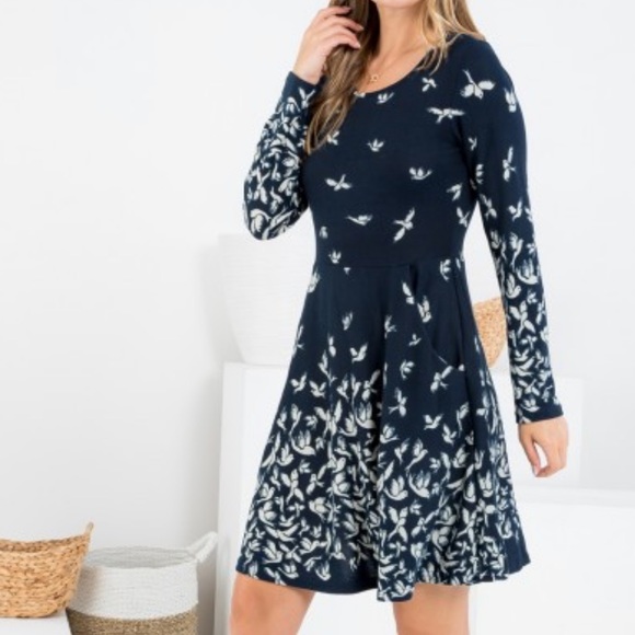 Bird Print Dress - Picture 2 of 4